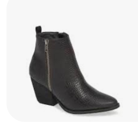 COCONUTS by MATISSE "Marga" Snakeskin Stacked Heel 2 Zipper Black Boot SZ 9.5 - Picture 1 of 15